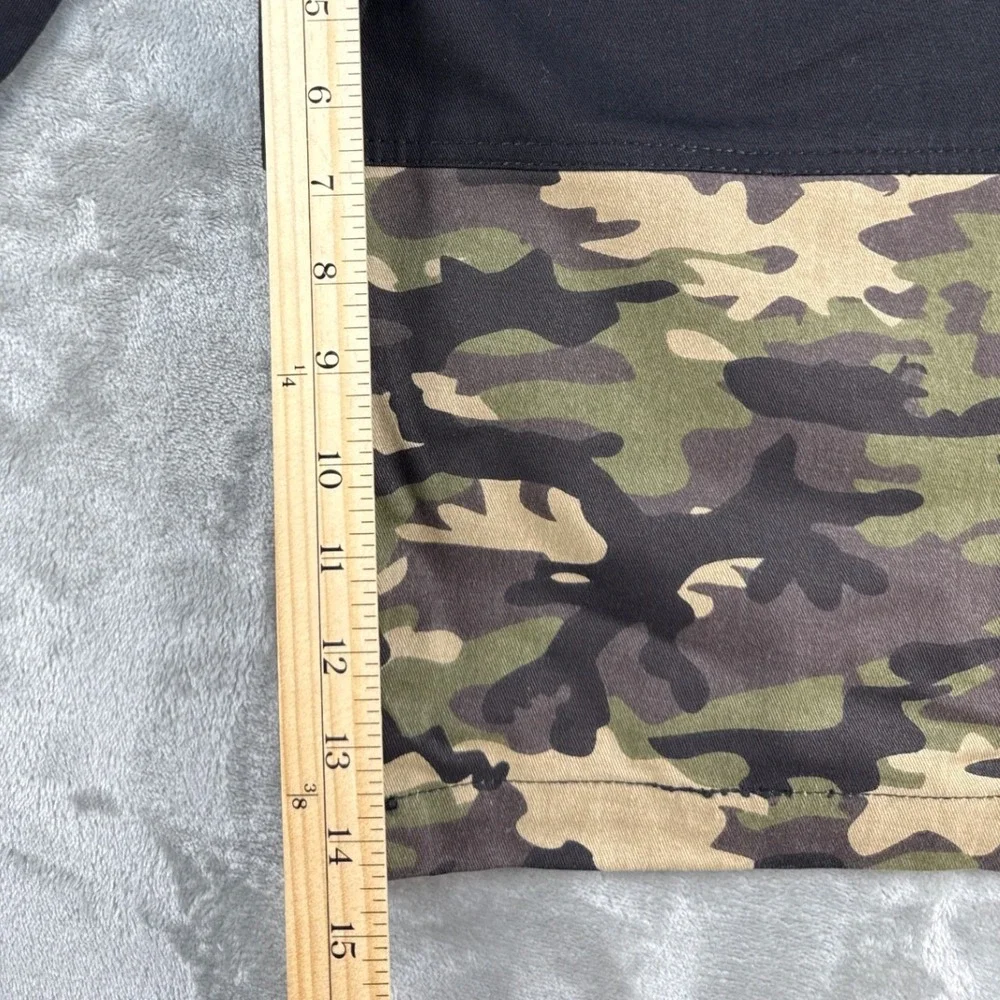 Coogi Australia Mens 46 Black Camo Cargo Shorts Cotton Colorblock Streetwear NEW